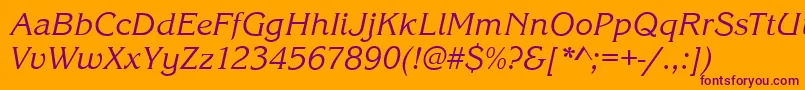 KingstonItalic Font – Purple Fonts on Orange Background