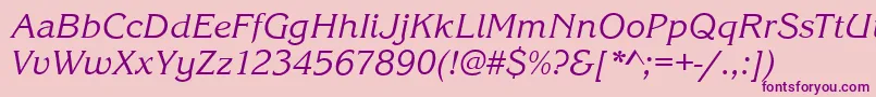 KingstonItalic Font – Purple Fonts on Pink Background