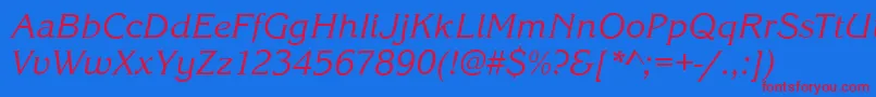 KingstonItalic Font – Red Fonts on Blue Background