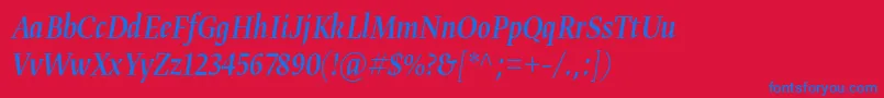 Gretadisnarproregita Font – Blue Fonts on Red Background