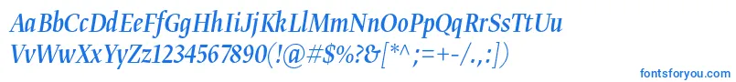 Gretadisnarproregita-Schriftart – Blaue Schriften auf weißem Hintergrund