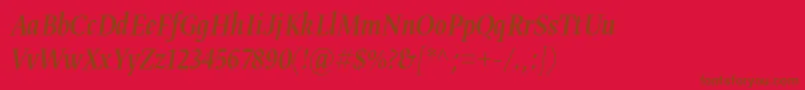 Gretadisnarproregita Font – Brown Fonts on Red Background