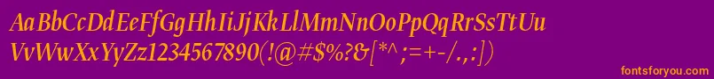 Gretadisnarproregita Font – Orange Fonts on Purple Background