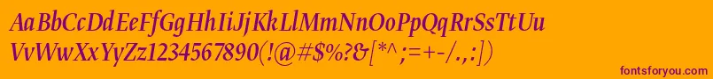 Gretadisnarproregita Font – Purple Fonts on Orange Background