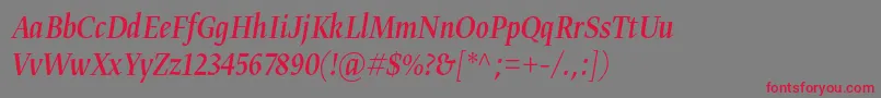 Gretadisnarproregita Font – Red Fonts on Gray Background