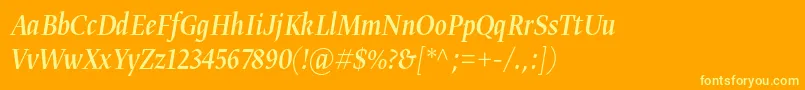 Gretadisnarproregita Font – Yellow Fonts on Orange Background