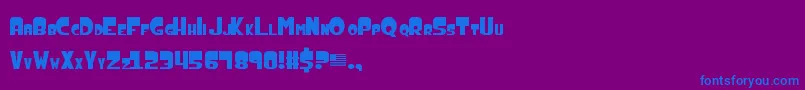 AmericanDad-Schriftart – Blaue Schriften auf violettem Hintergrund
