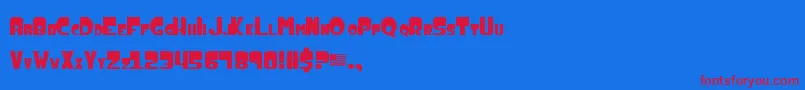 AmericanDad-fontti – punaiset fontit sinisellä taustalla