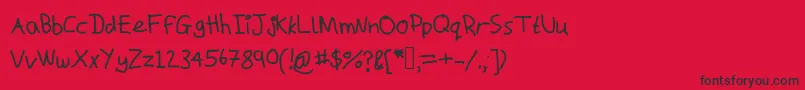 フォントMacs – 赤い背景に黒い文字