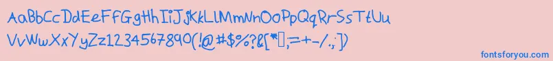 フォントMacs – ピンクの背景に青い文字
