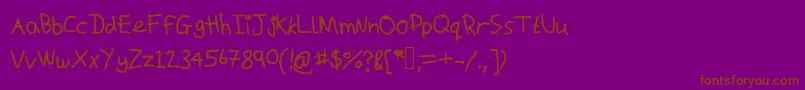 Macs-fontti – ruskeat fontit violetilla taustalla