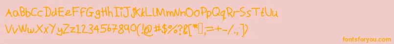 フォントMacs – オレンジの文字がピンクの背景にあります。