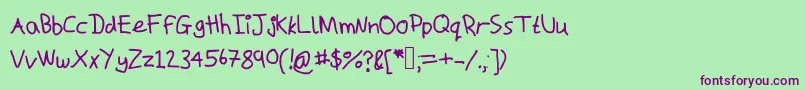 Шрифт Macs – фиолетовые шрифты на зелёном фоне