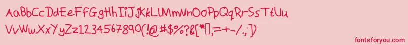フォントMacs – ピンクの背景に赤い文字