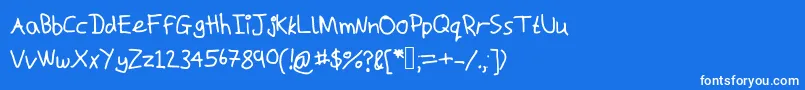Macs-Schriftart – Weiße Schriften auf blauem Hintergrund