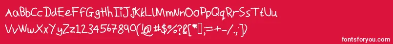 Macs-Schriftart – Weiße Schriften auf rotem Hintergrund