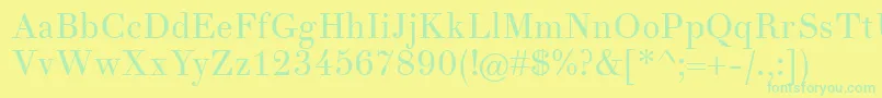 フォントTheanoDidotRegular – 黄色い背景に緑の文字