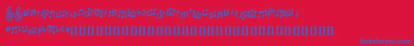 フォントTonedeafbb – 赤い背景に青い文字
