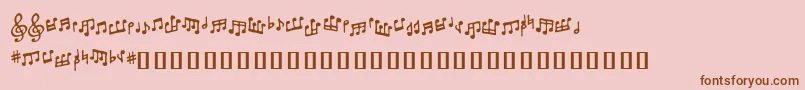 Tonedeafbb-Schriftart – Braune Schriften auf rosa Hintergrund
