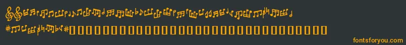 フォントTonedeafbb – 黒い背景にオレンジの文字