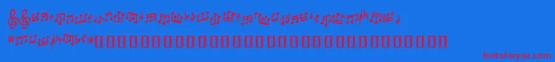 Tonedeafbb Font – Red Fonts on Blue Background