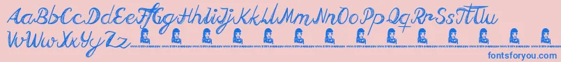 FallingRain Font – Blue Fonts on Pink Background