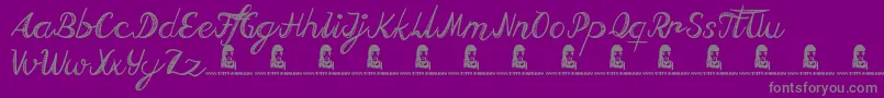 FallingRain-fontti – harmaat kirjasimet violetilla taustalla