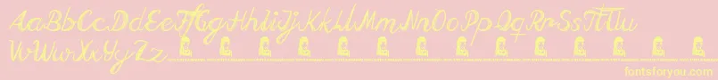 FallingRain Font – Yellow Fonts on Pink Background
