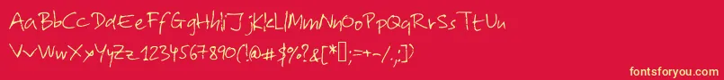 フォントLolo2 – 黄色の文字、赤い背景