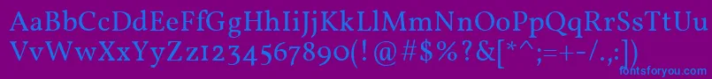 VollkornRegular Font – Blue Fonts on Purple Background