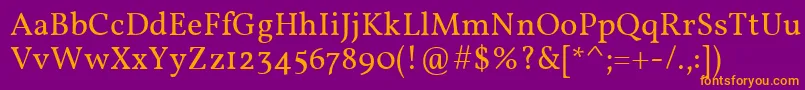 VollkornRegular Font – Orange Fonts on Purple Background