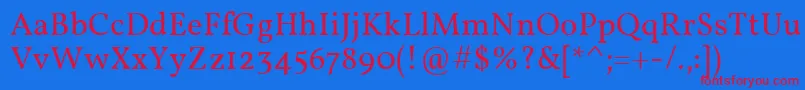 VollkornRegular Font – Red Fonts on Blue Background