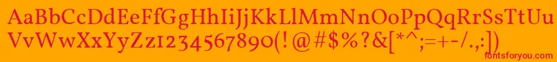 VollkornRegular Font – Red Fonts on Orange Background