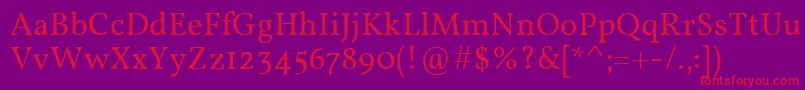 VollkornRegular Font – Red Fonts on Purple Background