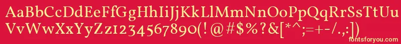 VollkornRegular Font – Yellow Fonts on Red Background