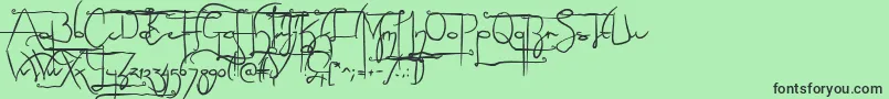 NoLicenseSculptorshandAlternatives Font – Black Fonts on Green Background