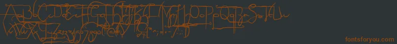 NoLicenseSculptorshandAlternatives Font – Brown Fonts on Black Background
