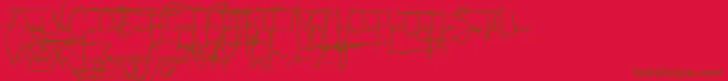 NoLicenseSculptorshandAlternatives Font – Brown Fonts on Red Background