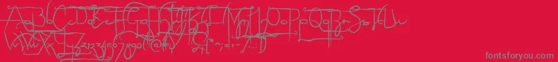 NoLicenseSculptorshandAlternatives Font – Gray Fonts on Red Background