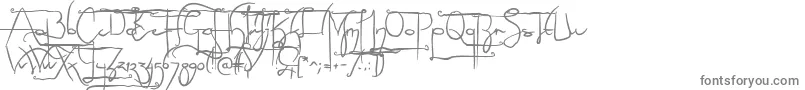 NoLicenseSculptorshandAlternatives-fontti – harmaat kirjasimet valkoisella taustalla