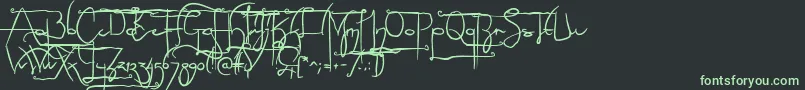 NoLicenseSculptorshandAlternatives-fontti – vihreät fontit mustalla taustalla