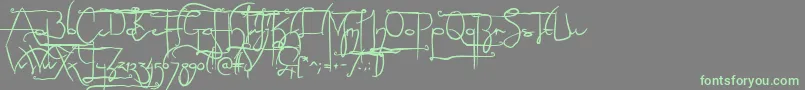 NoLicenseSculptorshandAlternatives Font – Green Fonts on Gray Background