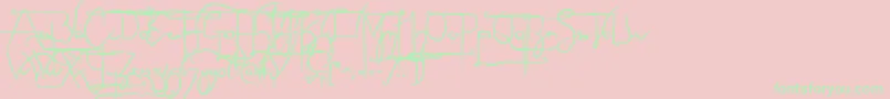 NoLicenseSculptorshandAlternatives Font – Green Fonts on Pink Background