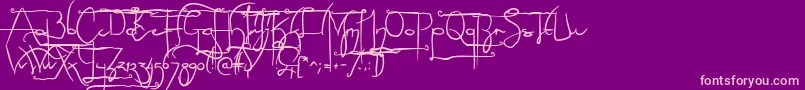 NoLicenseSculptorshandAlternatives Font – Pink Fonts on Purple Background