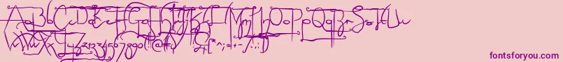 NoLicenseSculptorshandAlternatives Font – Purple Fonts on Pink Background