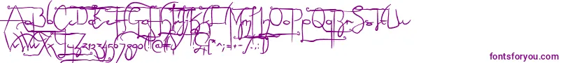 NoLicenseSculptorshandAlternatives Font – Purple Fonts on White Background