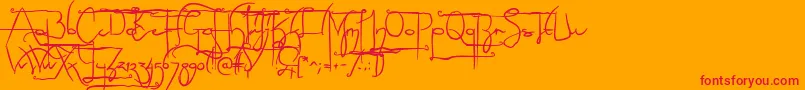 NoLicenseSculptorshandAlternatives Font – Red Fonts on Orange Background
