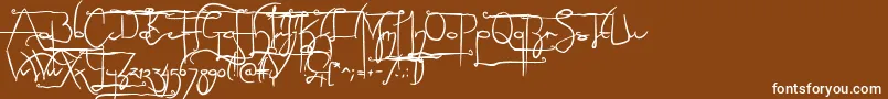 NoLicenseSculptorshandAlternatives-Schriftart – Weiße Schriften auf braunem Hintergrund