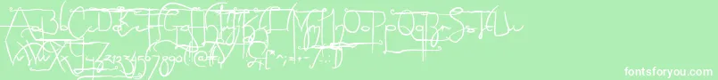 NoLicenseSculptorshandAlternatives Font – White Fonts on Green Background