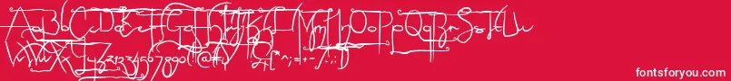 NoLicenseSculptorshandAlternatives Font – White Fonts on Red Background